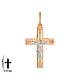 Подвеска крест из комбинированного золота