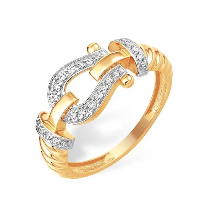 Кольцо декоративное из комбинированного золота