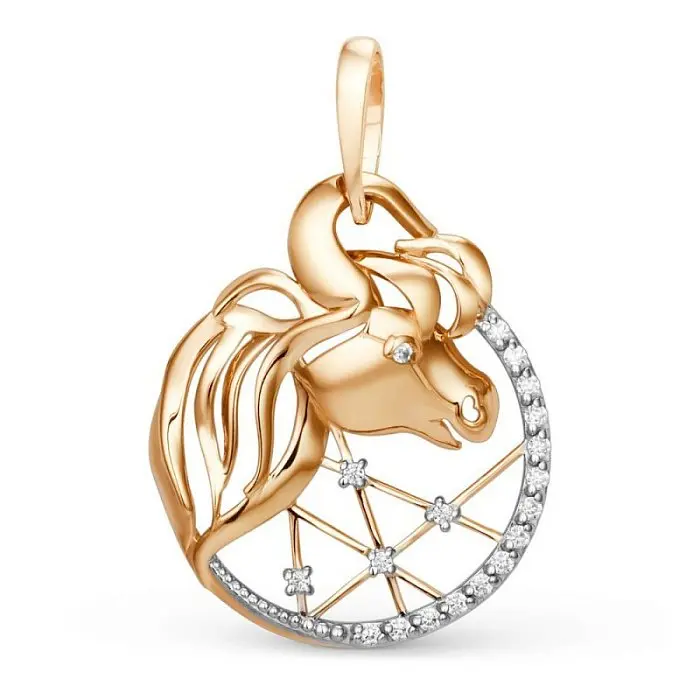 Подвеска знак зодиака из красного золота