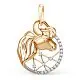 Подвеска знак зодиака из красного золота