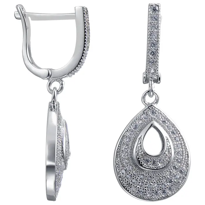Серьги подвесные из серебра