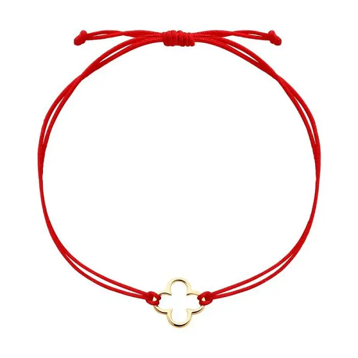 Браслет шнурок из красного золота