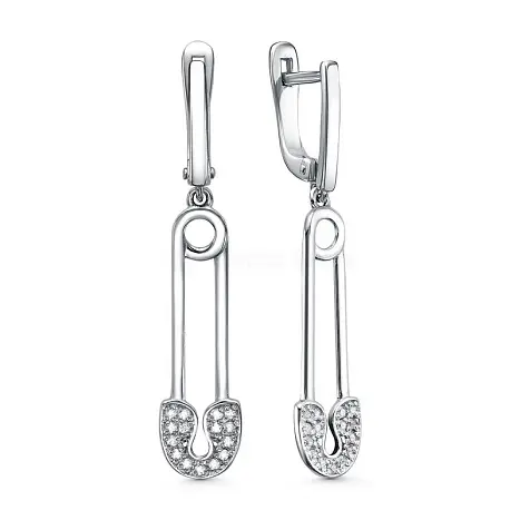 Серьги подвесные из серебра
