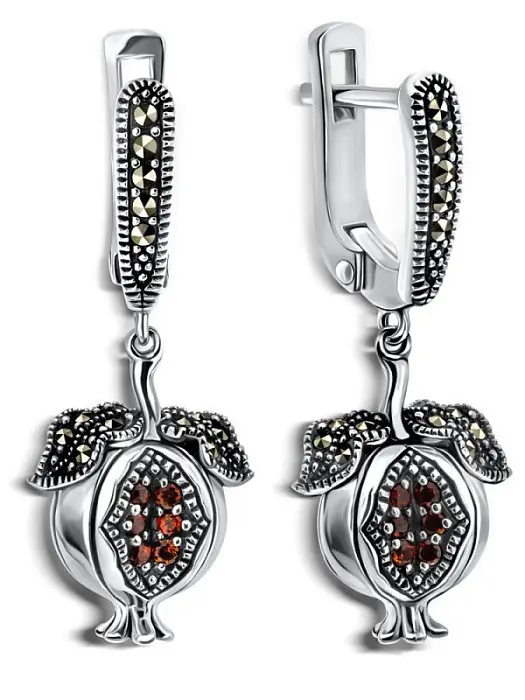 Серьги подвесные из серебра
