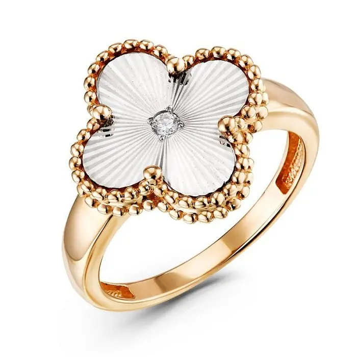 Кольцо декоративное из комбинированного золота