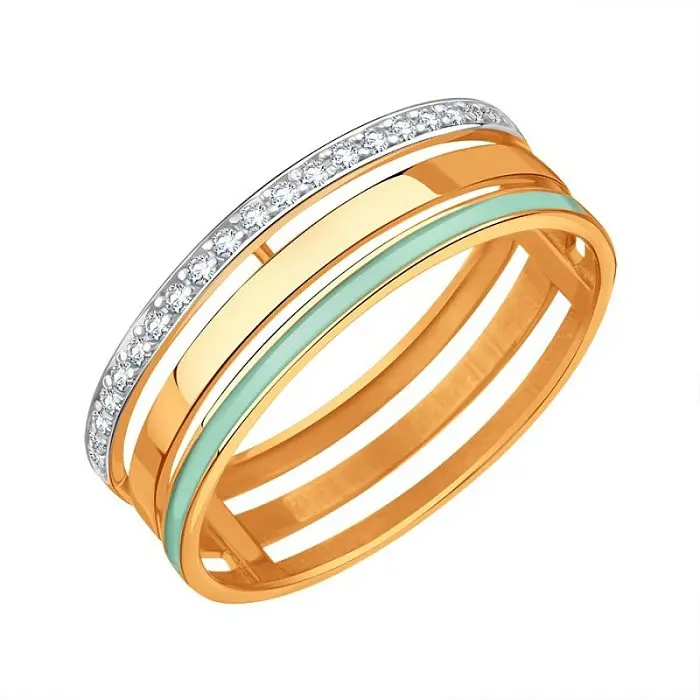 Кольцо декоративное из красного золота