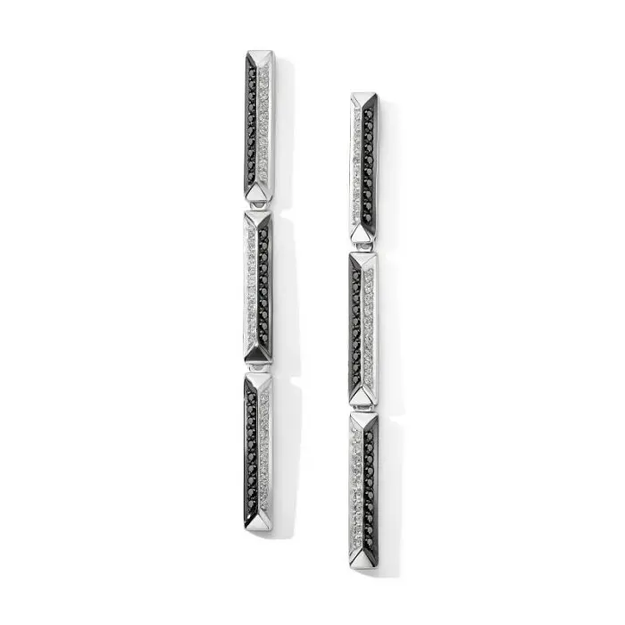 Серьги подвесные из белого золота