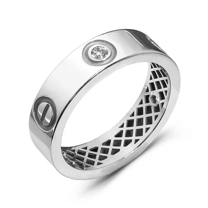 Кольцо декоративное из белого золота