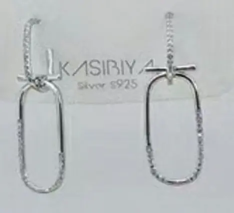 Серьги подвесные из серебра с кубическим цирконием