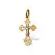 Подвеска крест из комбинированного золота