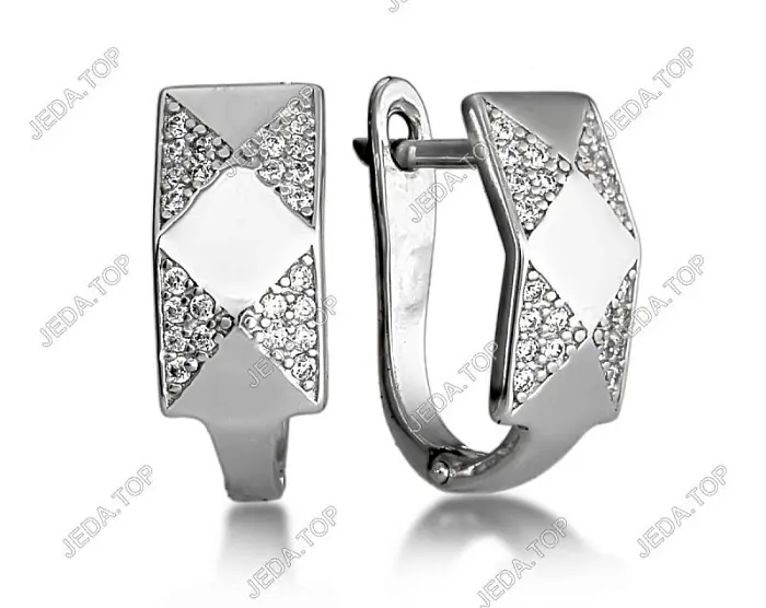 Серьги с английским замком из серебра