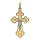 Подвеска крест из комбинированного золота