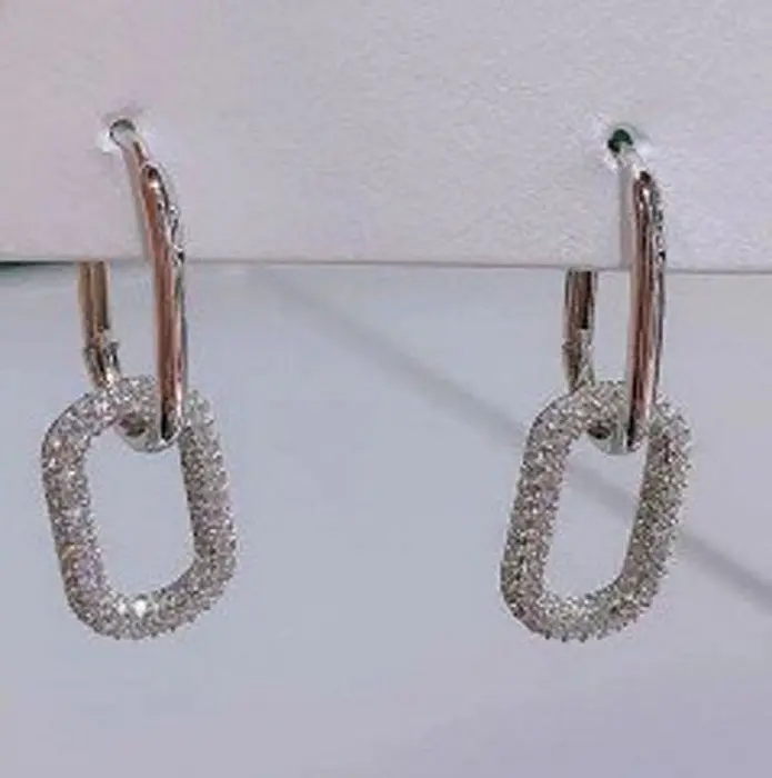 Серьги подвесные из серебра