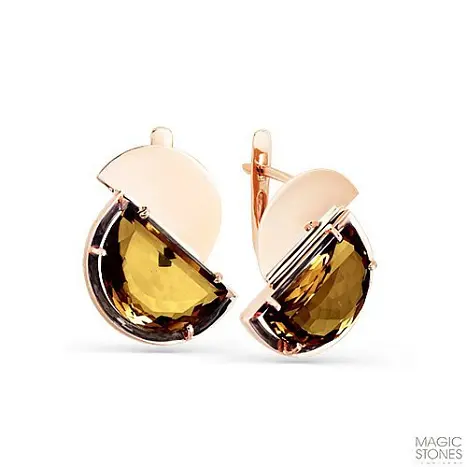 Серьги с английским замком из красного золота