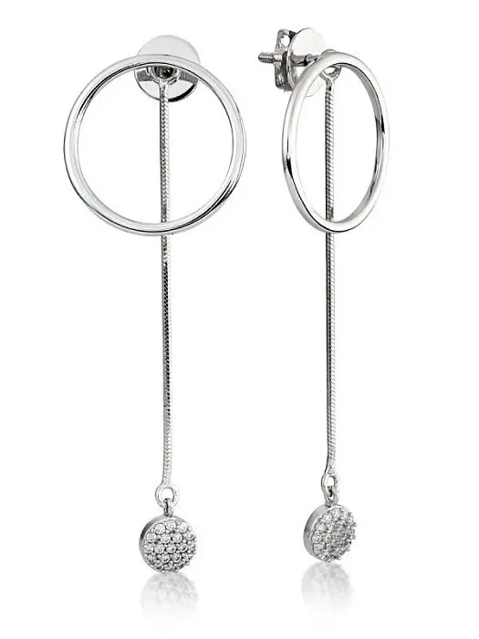 Серьги подвесные из серебра