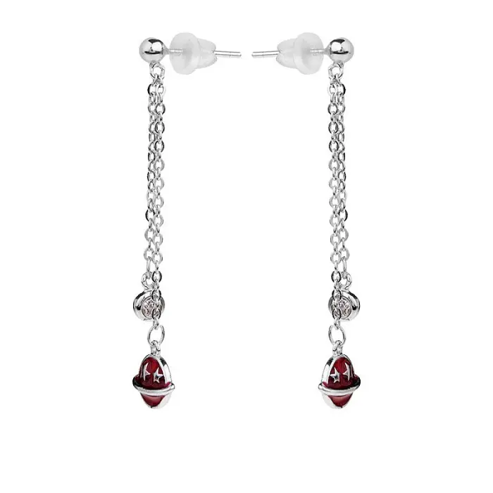 Серьги подвесные из серебра