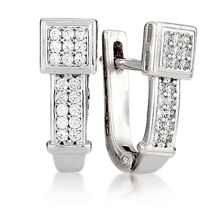 Серьги с английским замком из серебра