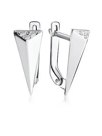 Серьги с английским замком из серебра