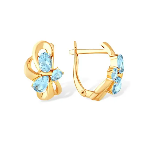Серьги с английским замком из красного золота