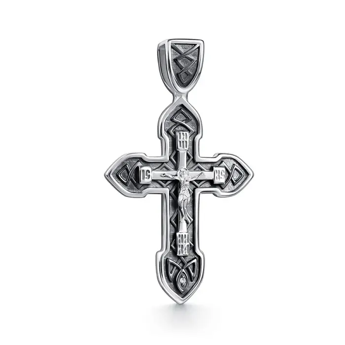 Подвеска крест из серебра