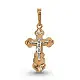 Подвеска крест из комбинированного золота