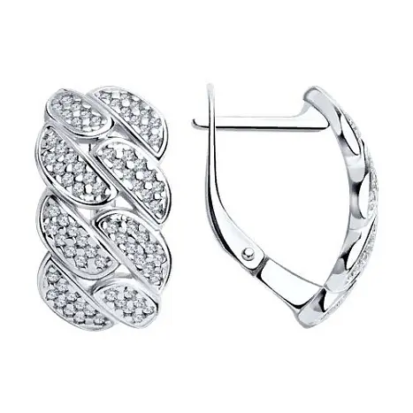 Серьги с английским замком из серебра