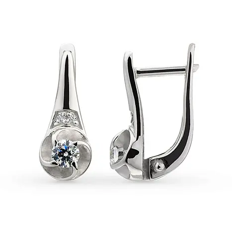 Серьги с английским замком из серебра