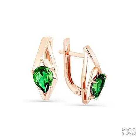 Серьги с английским замком из красного золота