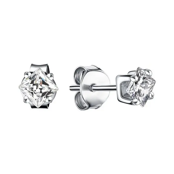 Серьги пуссеты из серебра вид 1