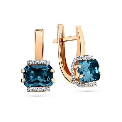 Серьги с английским замком из красного золота