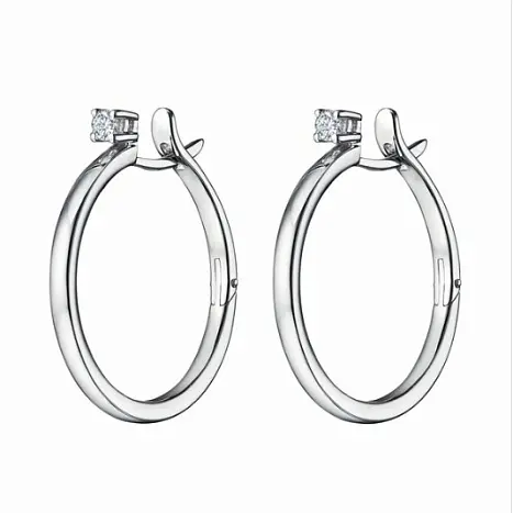 Серьги конго из белого золота