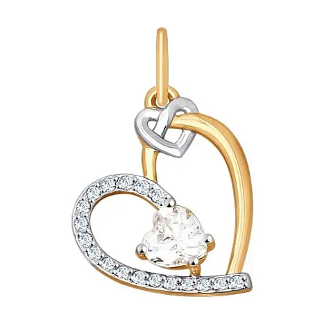 Подвеска декоративная из комбинированного золота