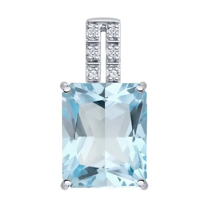 Подвеска бегунок из белого золота