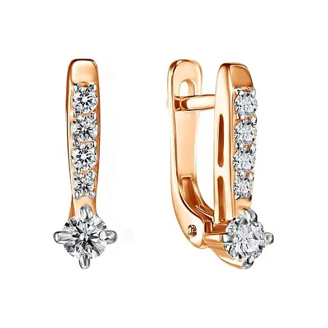 Серьги детские из красного золота