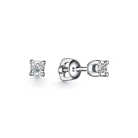 Серьги пуссеты из серебра