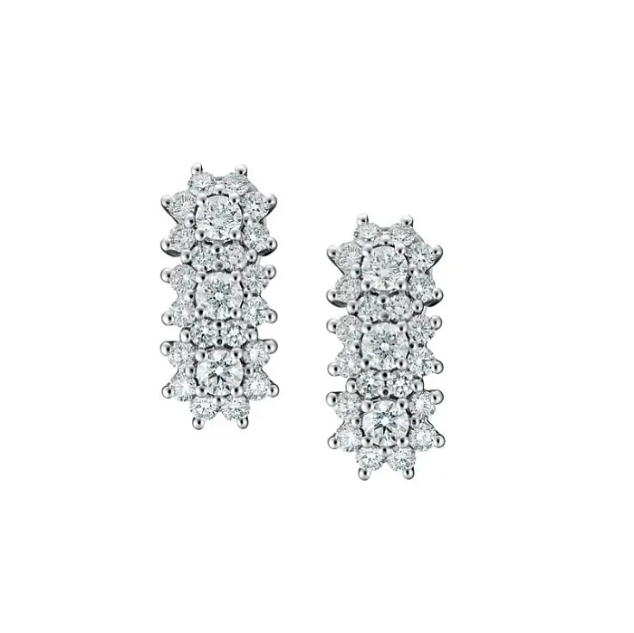 Серьги с английским замком из белого золота