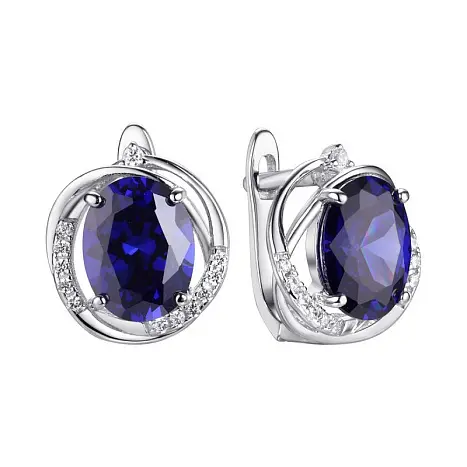 Серьги с английским замком из серебра