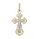 Подвеска крест из комбинированного золота