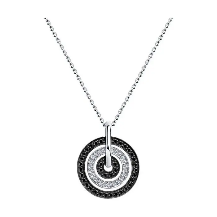 Цепь колье из белого золота