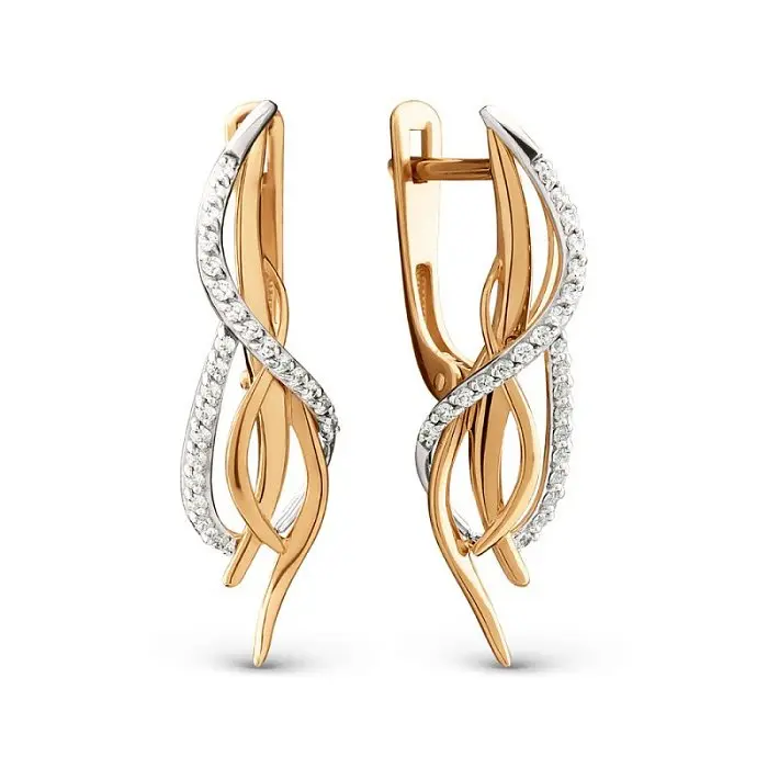 Серьги с английским замком из красного золота