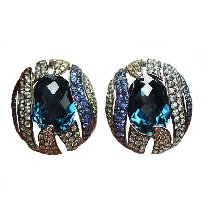 Серьги с английским замком из белого золота