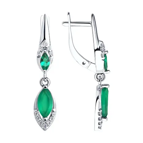 Серьги подвесные из серебра