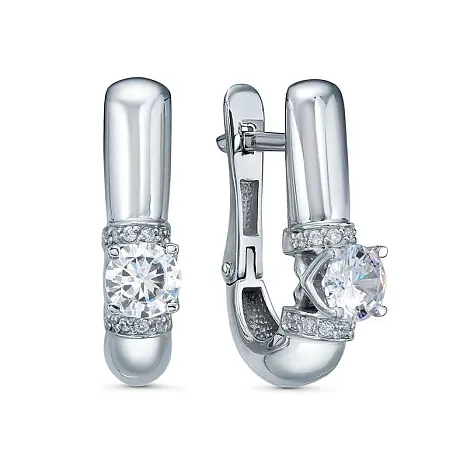 Серьги с английским замком из серебра