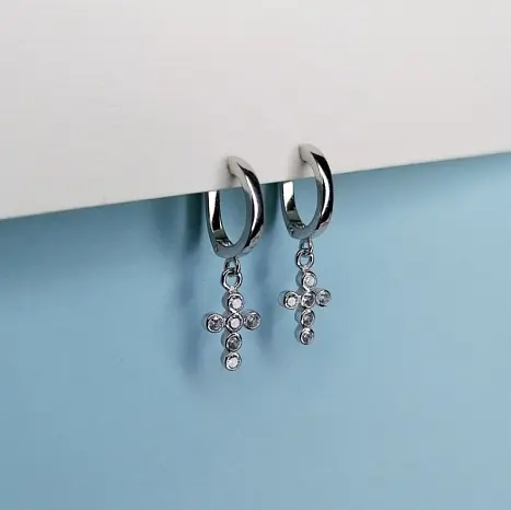 Серьги подвесные из серебра