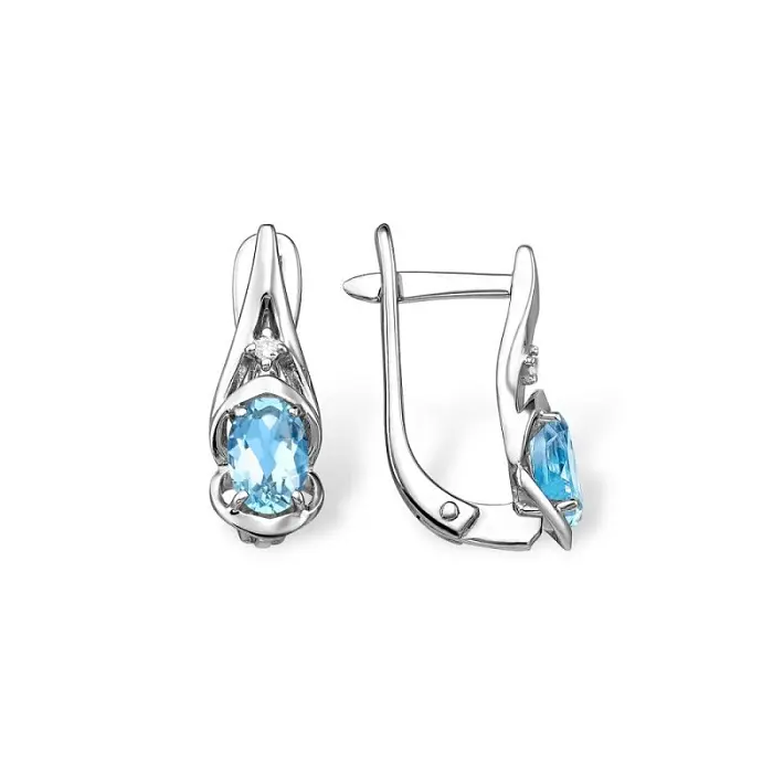 Серьги с английским замком из серебра