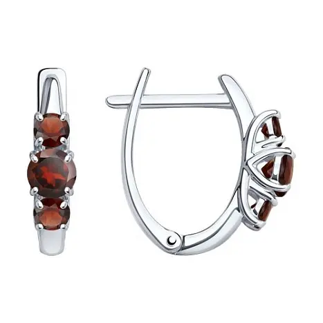 Серьги с английским замком из серебра