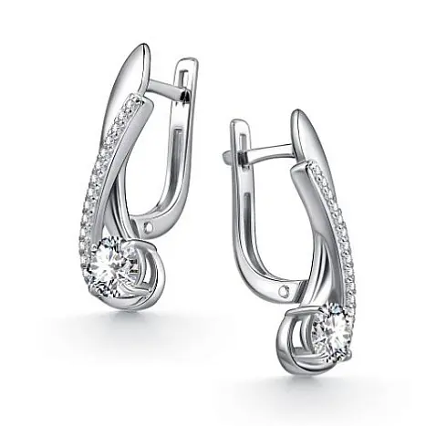 Серьги с английским замком из серебра