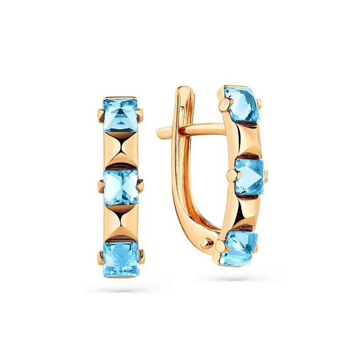 Серьги с английским замком из красного золота