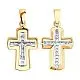 Подвеска крест из комбинированного золота