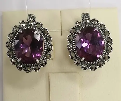 Серьги с английским замком из серебра